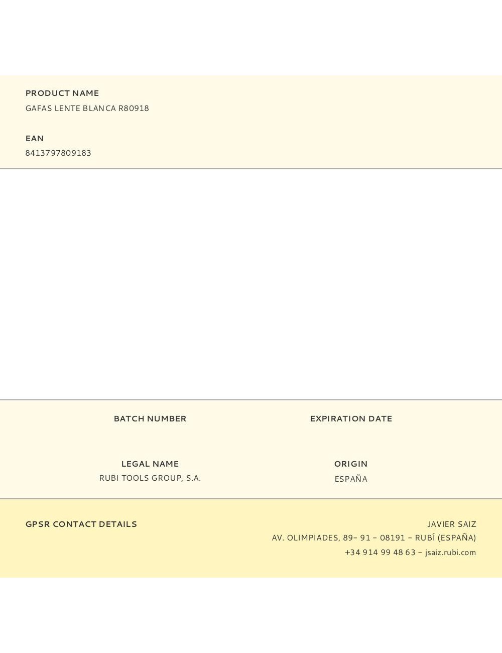 Gafas lente blanca r80918