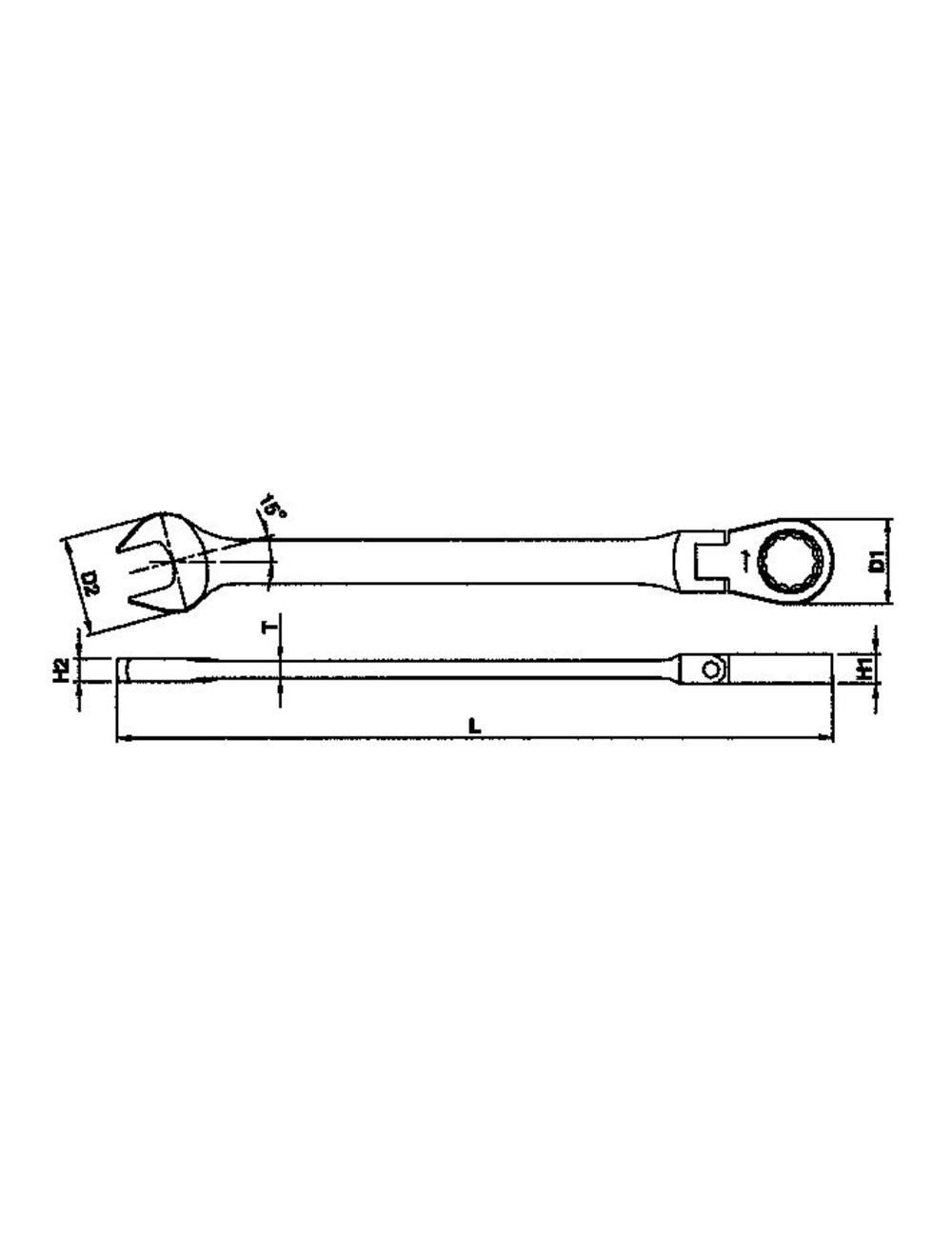 LLAVE COMBINADA CARRACA ARTICULADA 14MM 600514RF