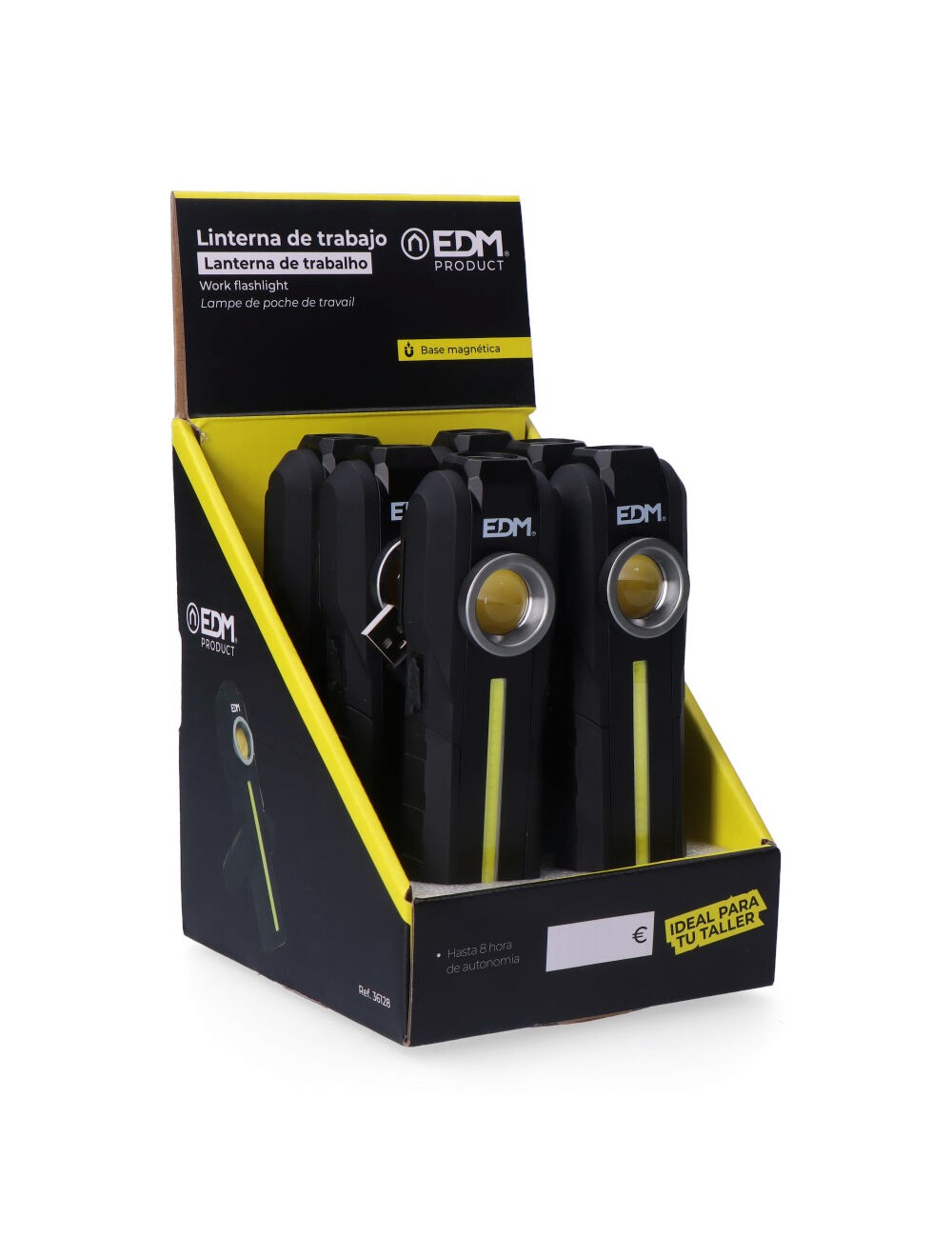 Linterna de trabajo cob 200lm + 200lm + spot superior 50lm