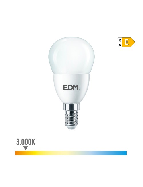 Bombilla esferica led e14 7 w 806 lm 3000 k luz calida ø4,8 x 9,5 cm