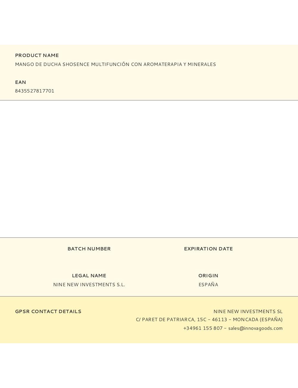 Mango de ducha shosence multifunción con aromaterapia y minerales