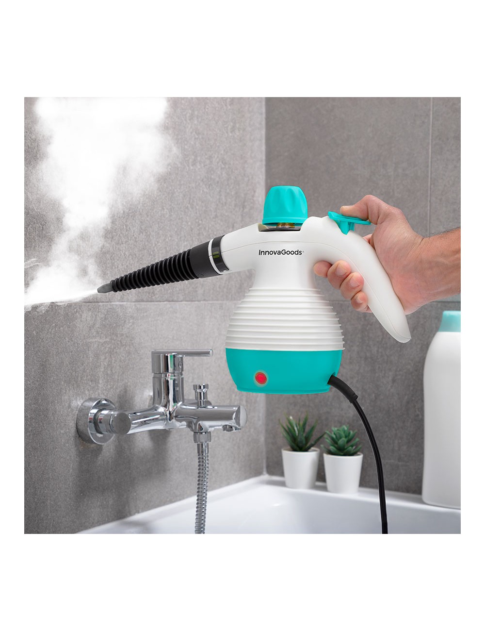 Vaporeta de mano multiusos con accesorios 9 en 1 steany 0,35 l 3 bar 1000 w