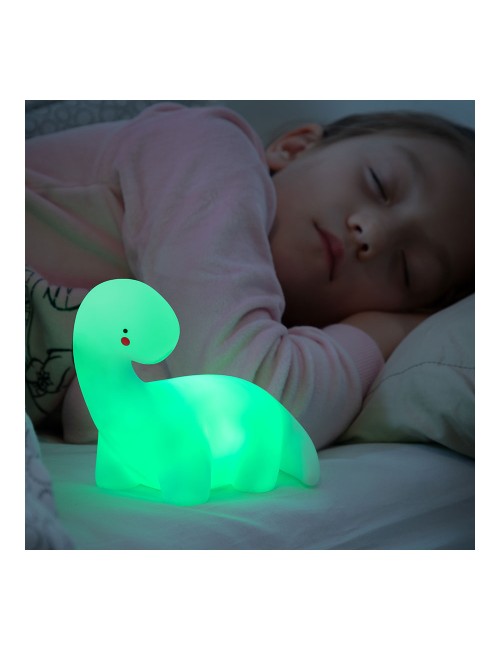 Luz nocturna decorativa led dinosaurio multicolor