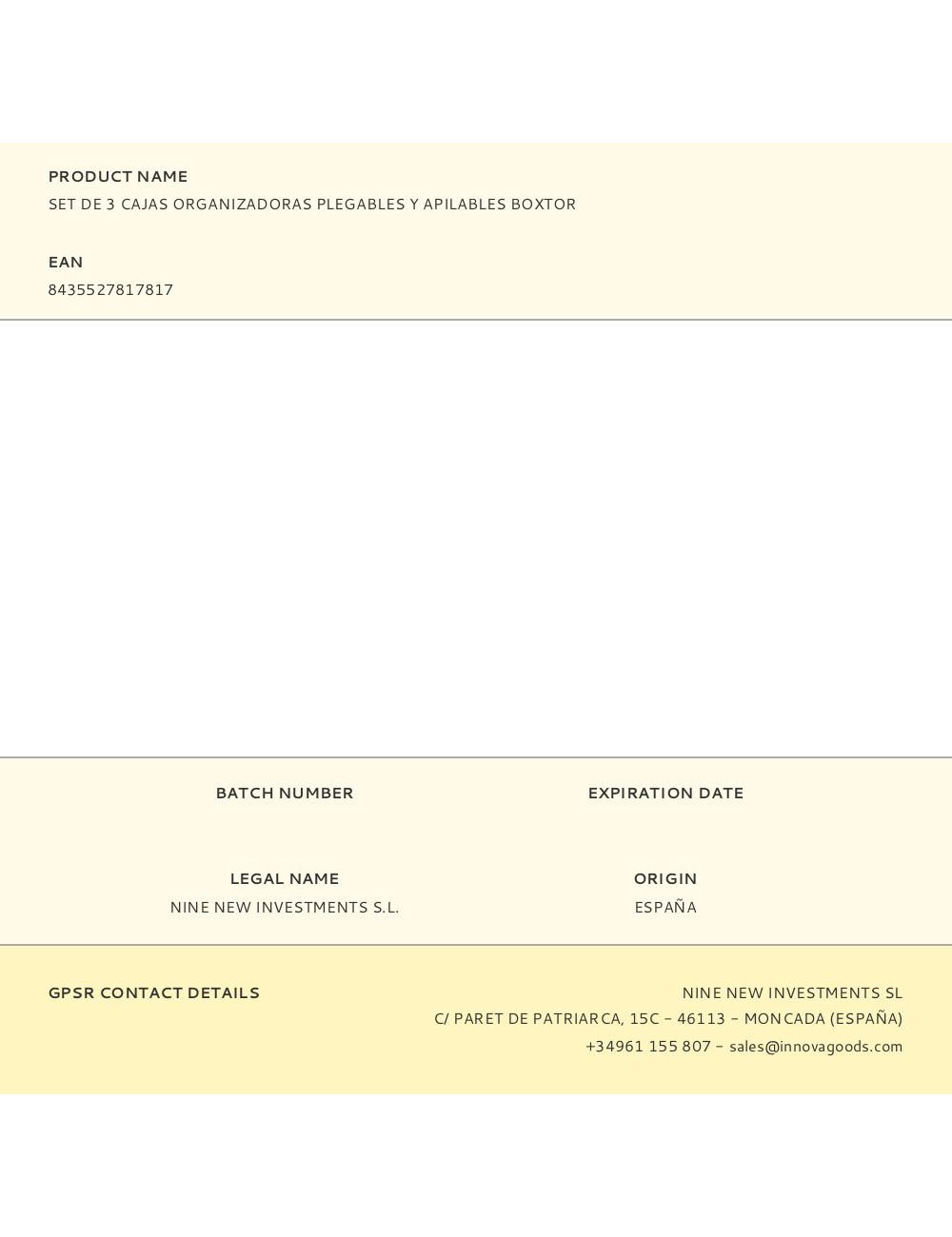 Set de 3 cajas organizadoras plegables y apilables boxtor