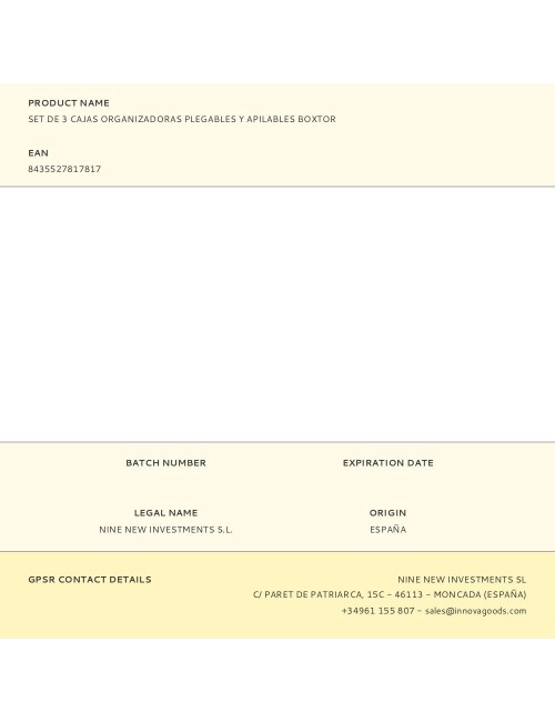 Set de 3 cajas organizadoras plegables y apilables boxtor