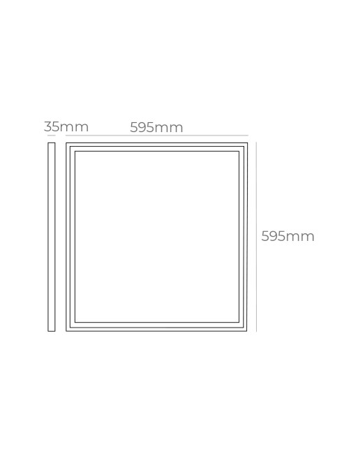Panel led 40 w 4000 k 4300 lm luz dia 59,5 x 59,5 x 3,5 cm