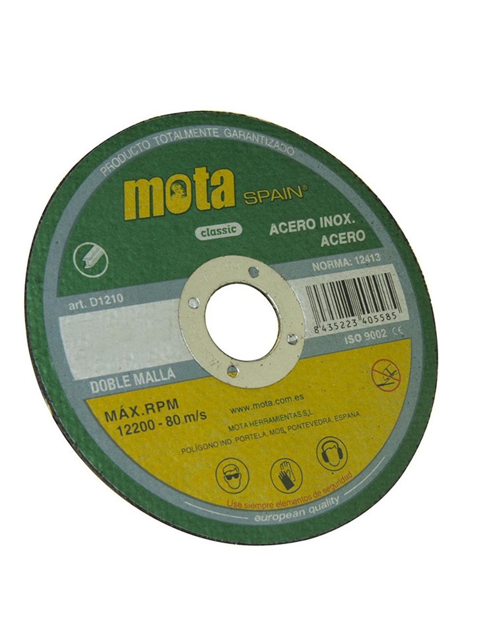 Disco corte acero inox ø180x1,6x22,23mm d1816 mota Disco corte acero inox ø180x1,6x22,23mm d1816 mota