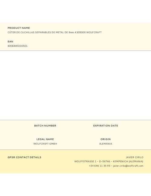 Cúter de cuchillas separables de metal de 9 mm