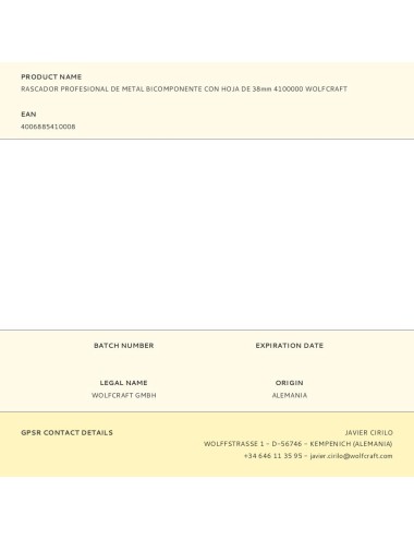 Rascador profesional de metal bicomponente con hoja de 38 mm