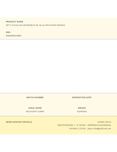 Set 5 cuchillas separables de 18 mm pro sharp negras