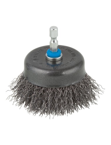 Cepillo de copa de alambre de acero, vástago hexagonal, ø75 mm
