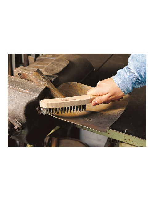 Cepillo manual de alambre de acero, modelo de madera, 35 x 280 x 39 mm