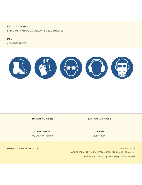 Disco diamantados de corte ø110 mm 2 uds