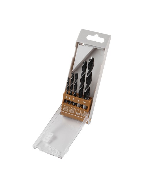 Brocas espiral para madera cv, juego de 5 piezas, ø4,00 - ø10,00 mm