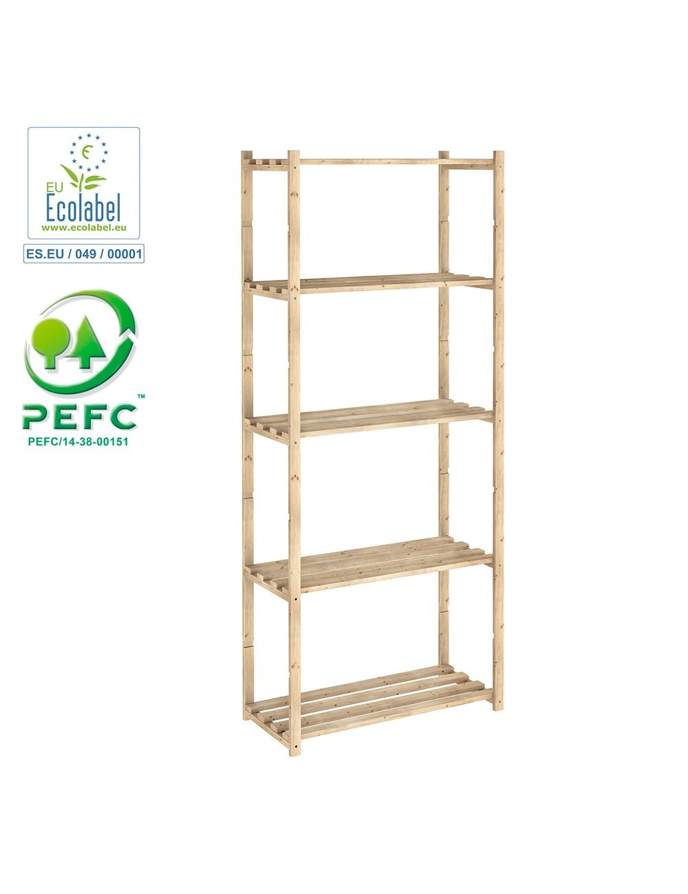 Estanteria pino serie natura sin barniz 100% pefc cert 171x65x30cm astigarraga Estanteria pino serie natura sin barniz 100% pefc cert 171x65x30cm astigarraga