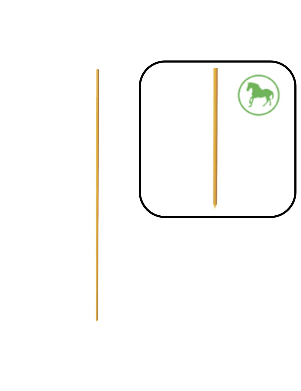 Pack 50 piquetas fibra amarilla 150 cm