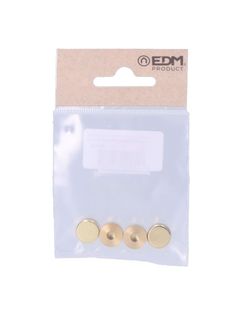 Embellecedor latón roscado liso 12 mm pulido, 4 uds