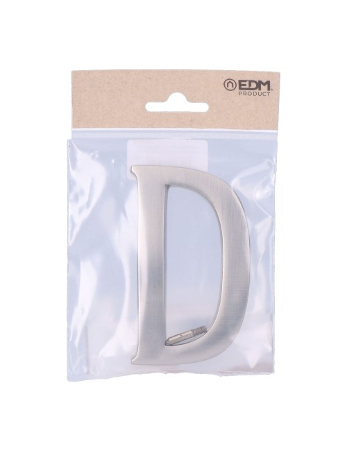 Letra d niquel mate 10cm fijación invisible edm