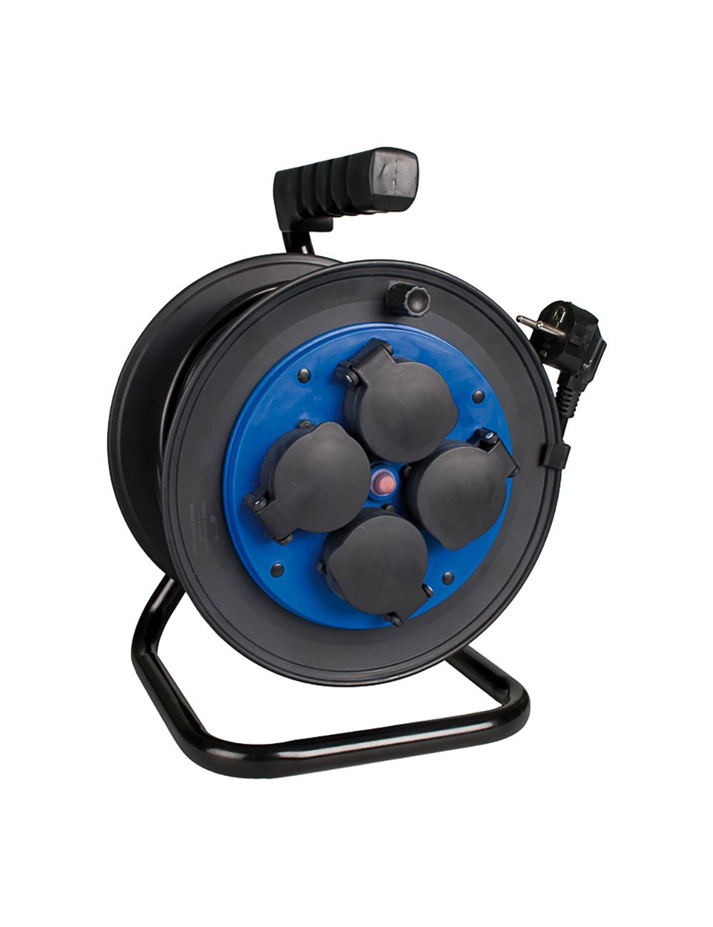 Enrollacables 50 m 3 g 1,50 mm 4 tomas bipolares con t/tl con tapas ip54