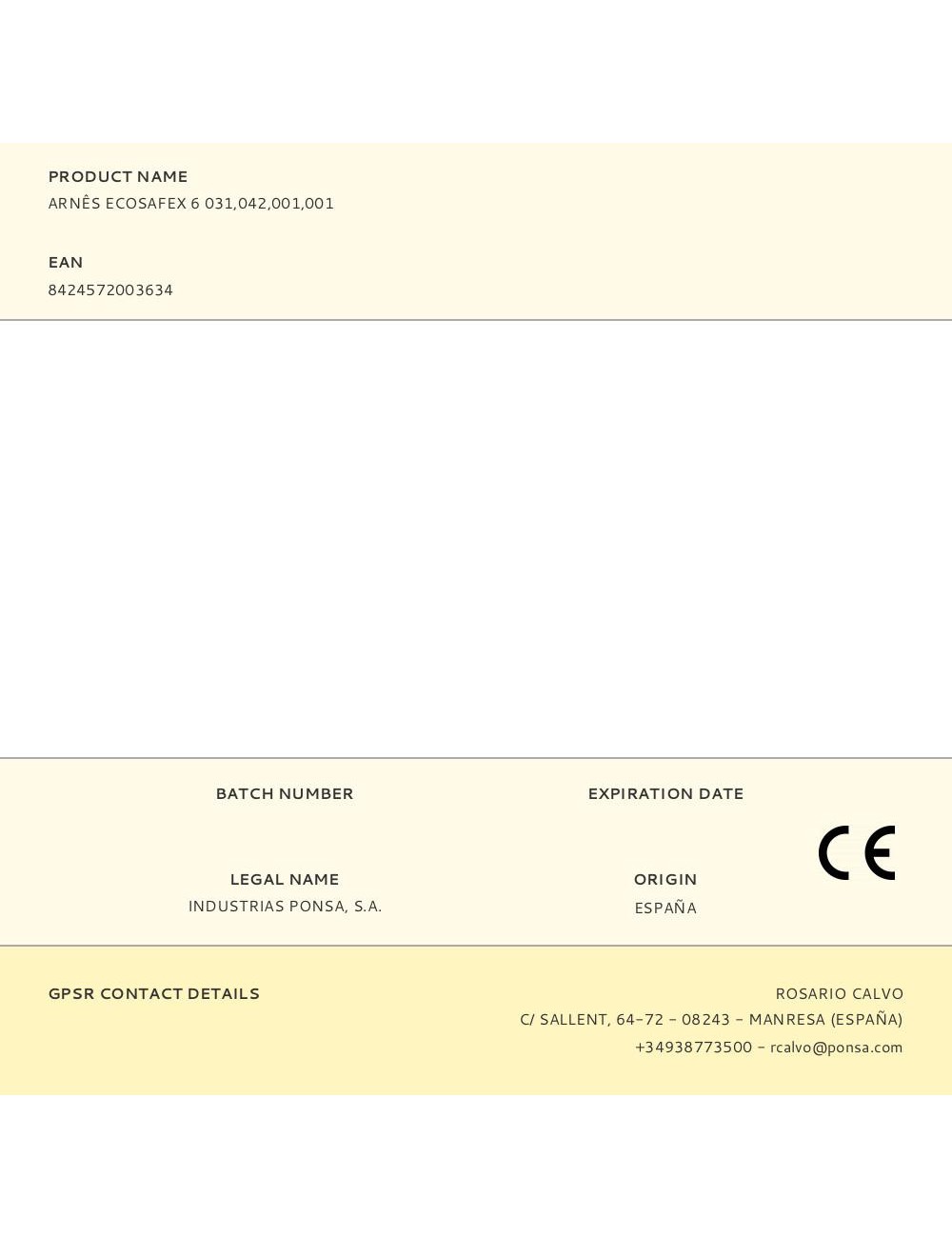 Arnês ecosafex 6 031,042,001,001
