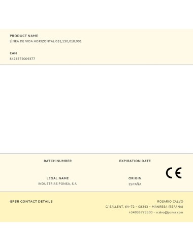 Línea de vida horizontal 031,150,010,001