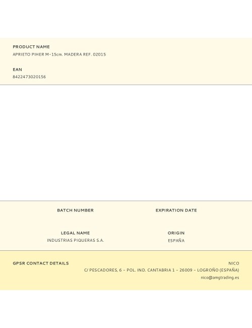 Aprieto piher m-15 cm. madera