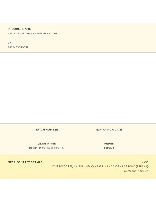 Aprieto g-5 chapa 10 x 12 x 1 cm