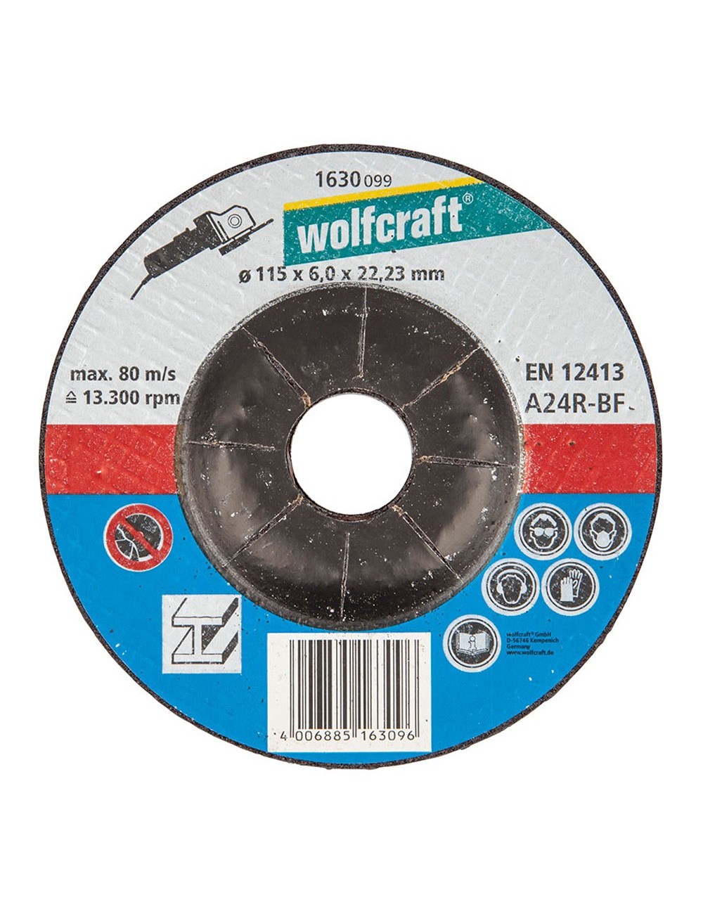 Disco desbaste ø115x6,0x22,23mm. 1630099 wolfcraft Disco desbaste ø115x6,0x22,23mm. 1630099 wolfcraft