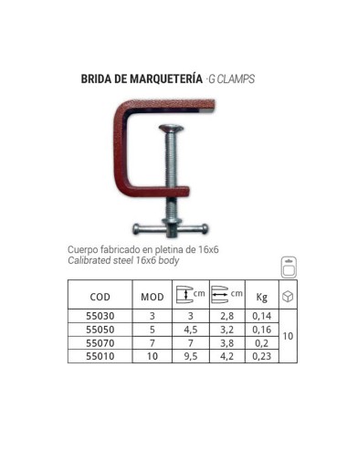 Brida de marqueteria 9,5 cm