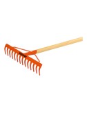 Rastrillo de 14 dientes con mango de madera de 1,4 m