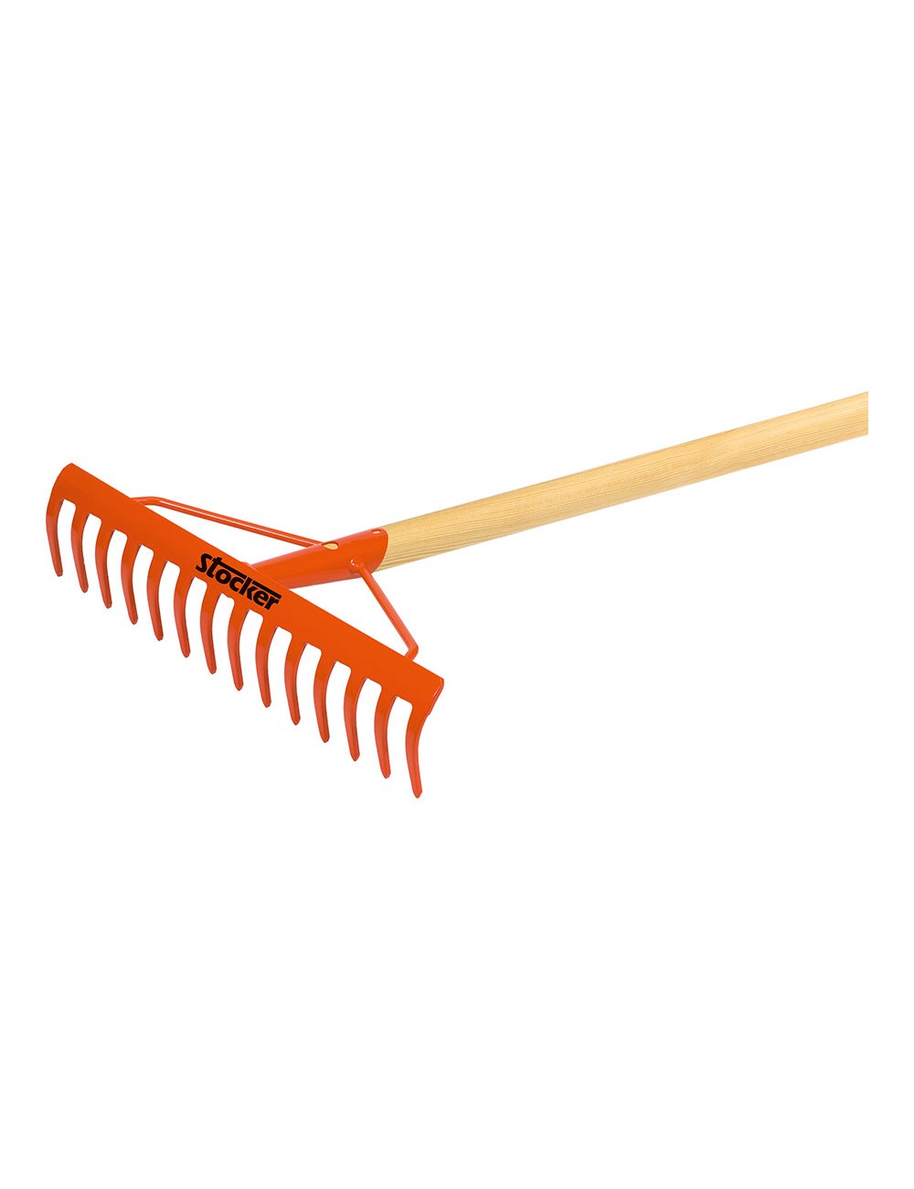 Rastrillo de 14 dientes con mango de madera de 1,4 m