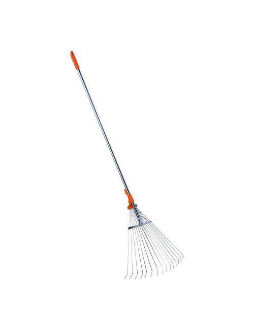 Rastrillo para follaje regulable, con mango telescópico, 1,28 -1,6 m