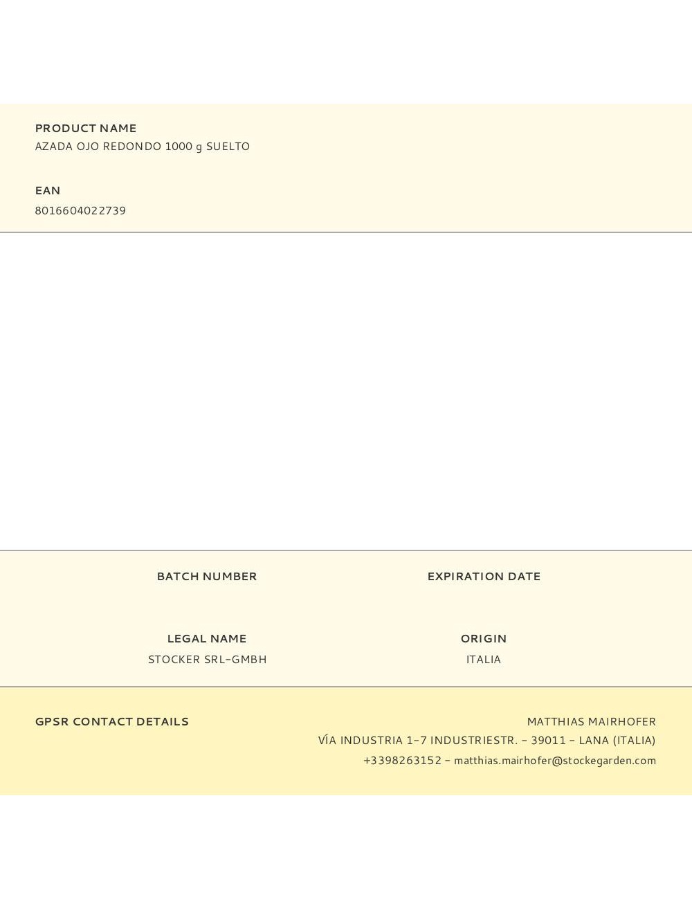 Azada ojo redondo 1000 g suelto