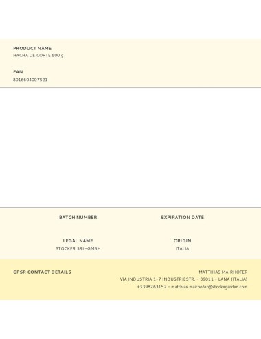 Hacha de corte 600 g