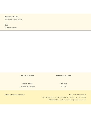 Hacha de corte 900 g