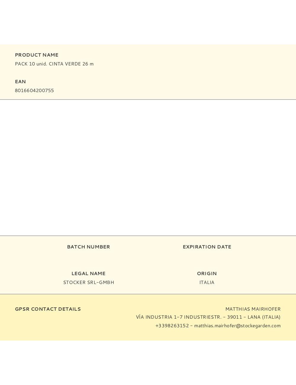 Pack 10 unid. cinta verde 26 m