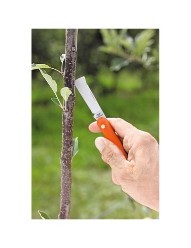Navaja de injertar 55 mm, mango de plástico, con levanta corteza