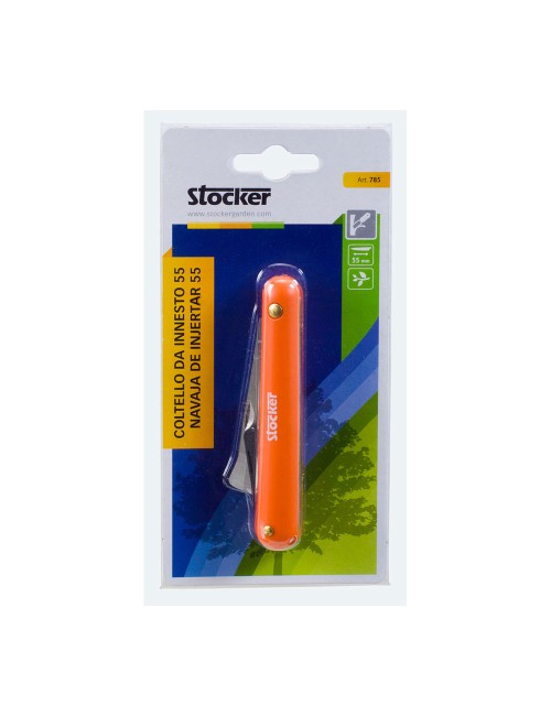 Navaja de injertar 55 mm, mango de plástico, con levanta corteza