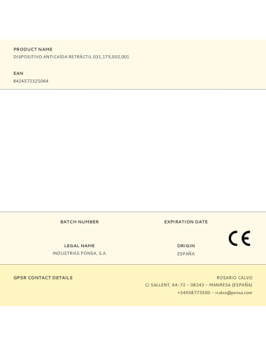 Dispositivo anticaída retráctil 031,175,002,001