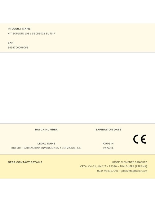 Kit soplete 108 l sbcb5021 butsir