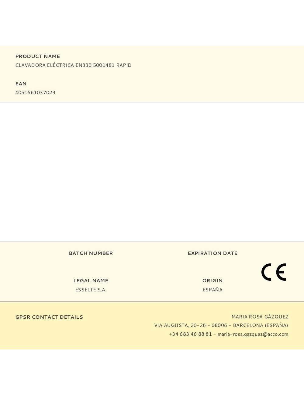 Clavadora eléctrica en330 5001481 rapid