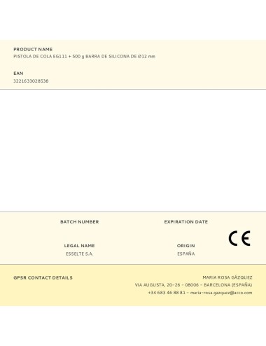 Pistola de cola eg111 + 500 g barra de silicona de ø12 mm