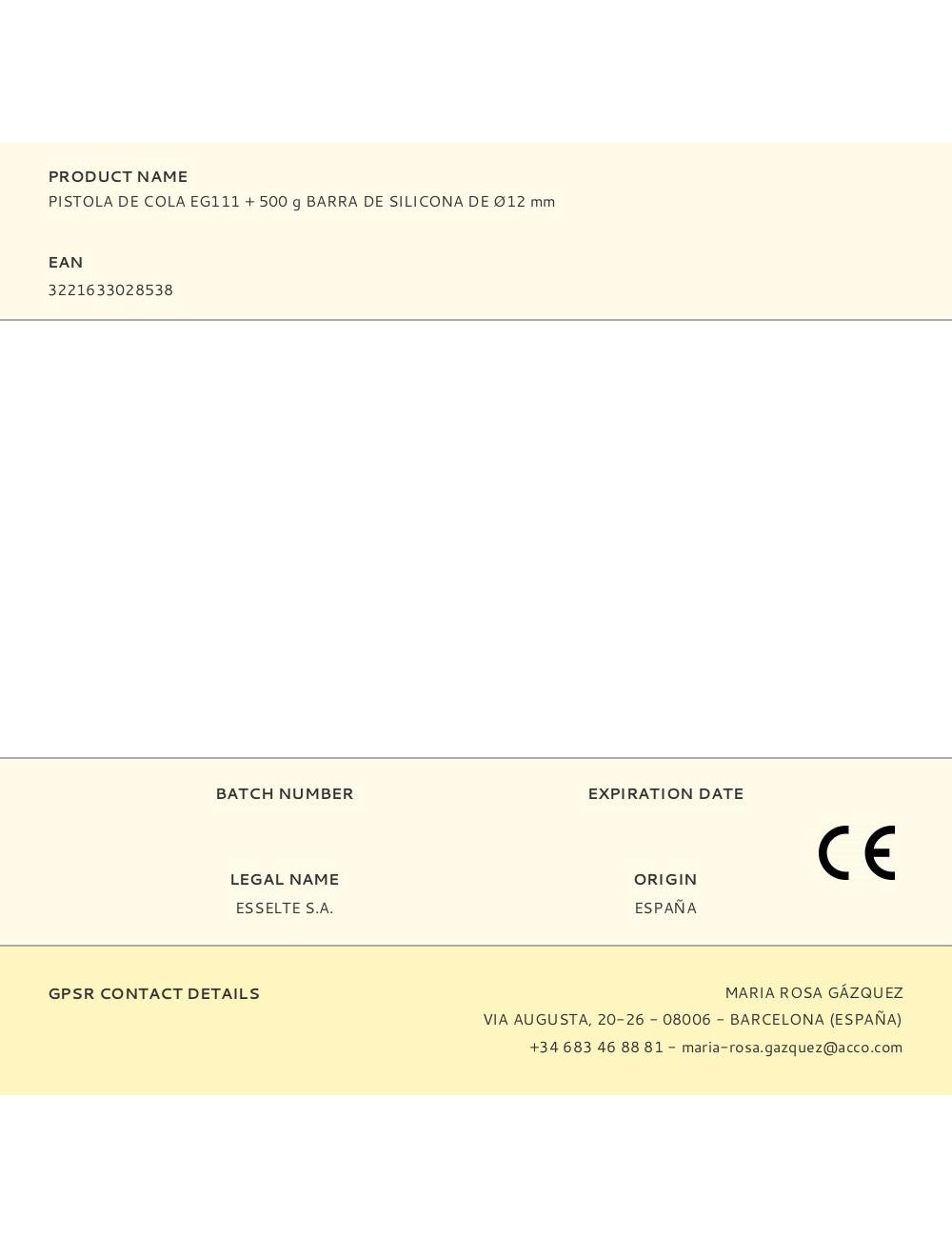 Pistola de cola eg111 + 500 g barra de silicona de ø12 mm