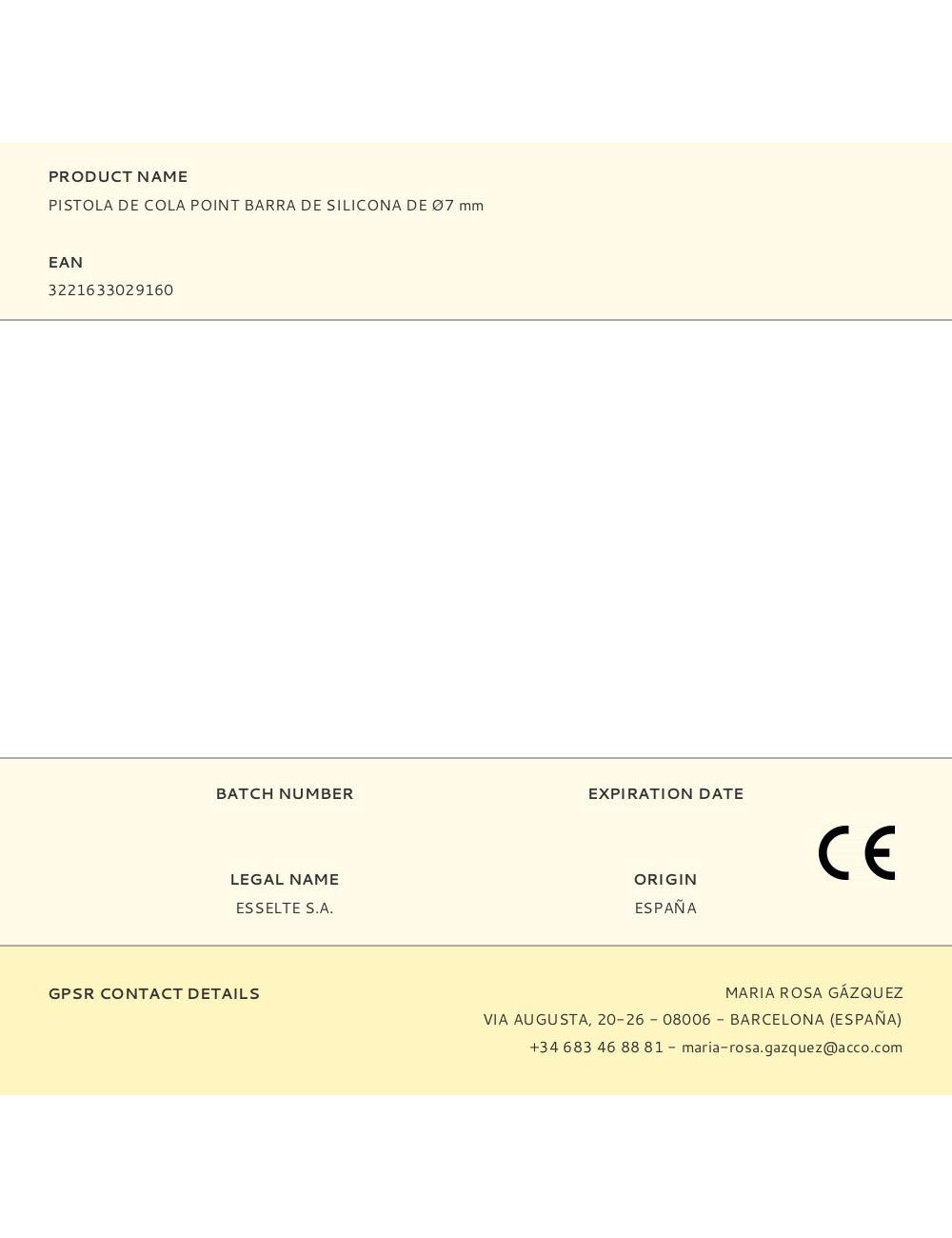 Pistola de cola point barra de silicona de ø7 mm