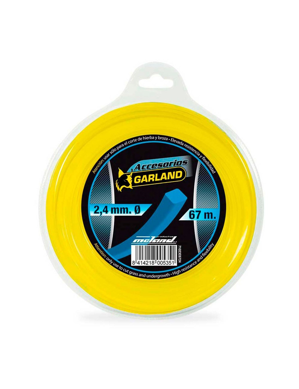 Hilo dispensador para desbrozadora 67m 2,4mm cuadrado 71023c6724 garland Hilo dispensador para desbrozadora 67m 2,4mm cuadrado 71023c6724 garland