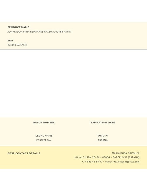 Adaptador para remaches rp150 5001484 rapid