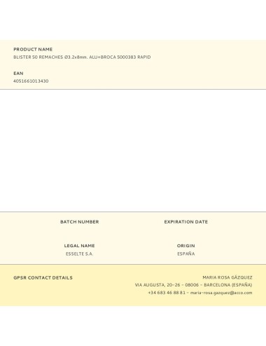 Blister 50 remaches ø3.2x8mm. alu+broca 5000383 rapid