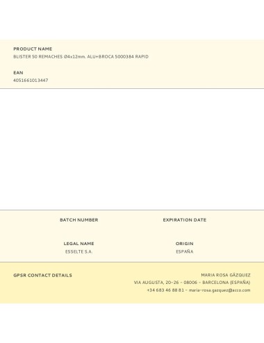 Blister 50 remaches ø4x12mm. alu+broca 5000384 rapid