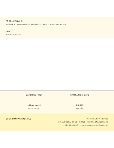 Blister 50 remaches ø4.8x12mm. alu+broca 5000388 rapid