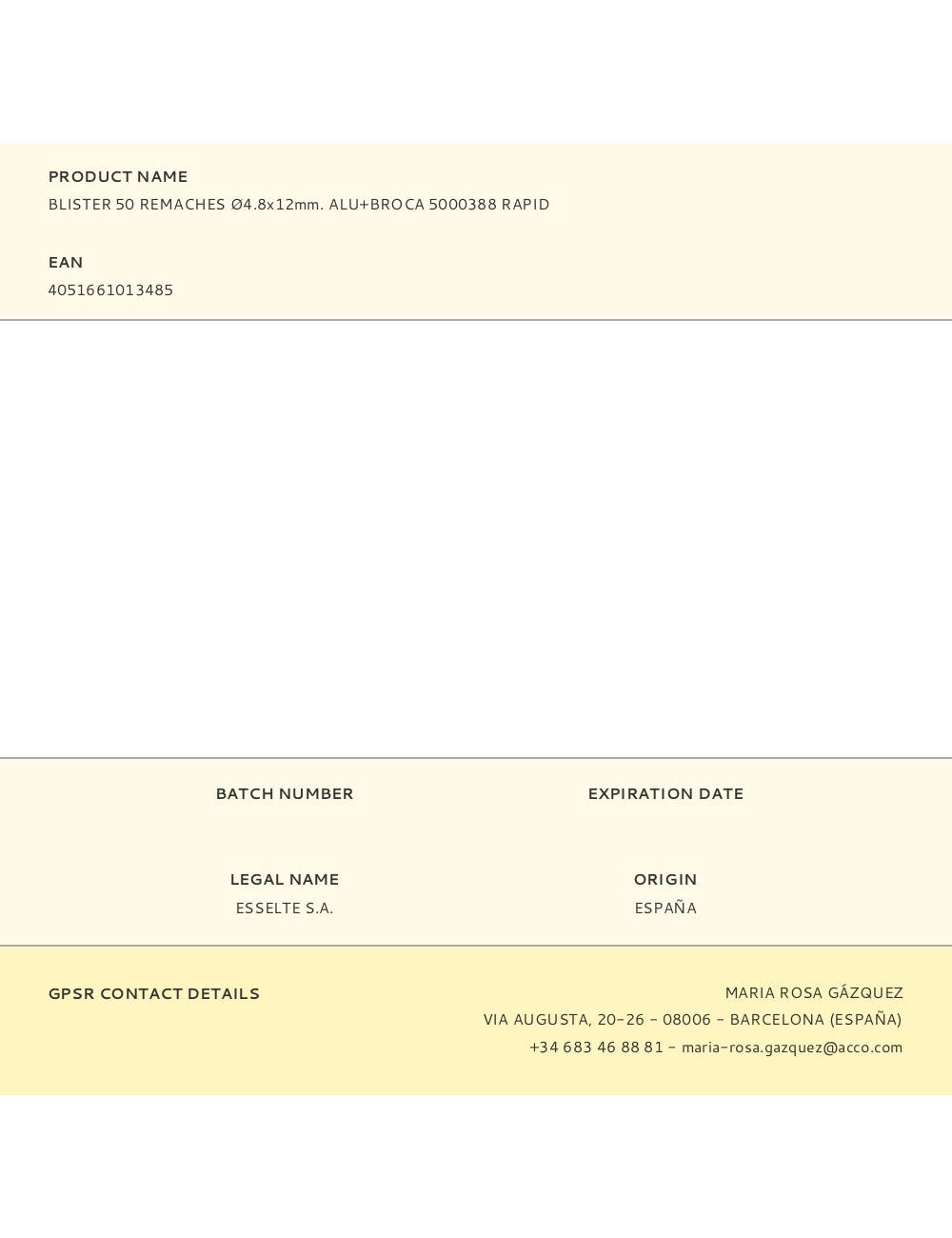 Blister 50 remaches ø4.8x12mm. alu+broca 5000388 rapid